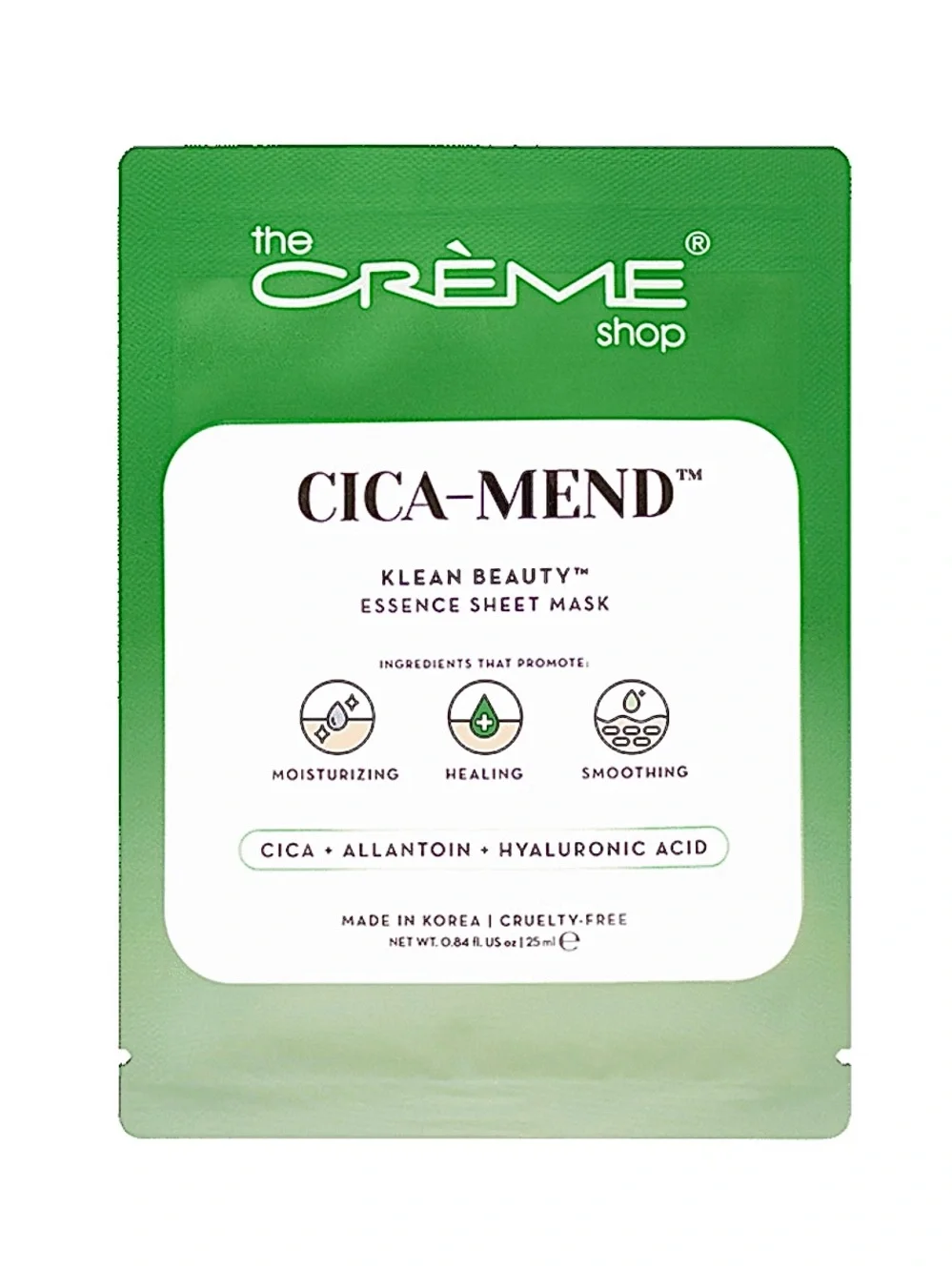THE CRÈME SHOP Cica-Mend Klean Beauty Essence Sheet Masks 5 Pack Soothes Skin